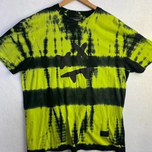 SikSilk X Steve Aoki Size M Neon Reverse Tie dye Unisex Oversized T-shirt
